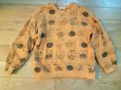 ○フクロウのトレーナー○【140】(MAKE YOUR DAY)オレンジ色