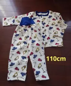 建設車両プリント キルティング長袖パジャマ 110cm