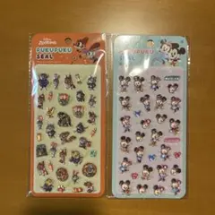 ディズニー 2枚セット　ズートピア　ミッキーミニー　ぷくぷくシール