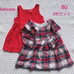 ⭐︎babygap⭐︎チェックワンピース　コーデュロイジャンパースカート⭐︎80サイズ