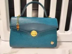 【美品】CÉLENCEE セレンシー 青 クロコダイル ハンドバッグ ※袋付き 美品】CÉLENCEE セレンシー 青 クロコダイル ハンドバッグ ※袋付き