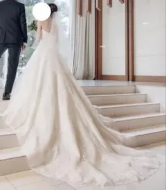 【Vieux Paris】Aライン ウェディングドレス 5〜7号 ロングトレーン