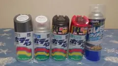 【未使用】車・バイク　自家塗装用　缶スプレーセット　まとめ売りのサムネイル