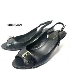COLE HAAN ★レザー ゴールドバックルストラップ パンプス黒ピンヒールのサムネイル