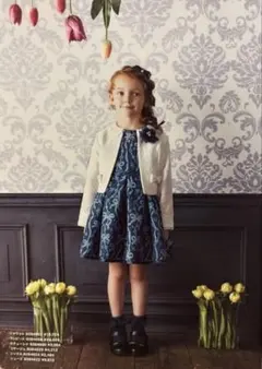 【メゾピアノ】ネイビーリボンドレス 120cm ジャケット130セット