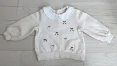 プティマイン 襟付き さくらんぼ刺繍トレーナー 100cm