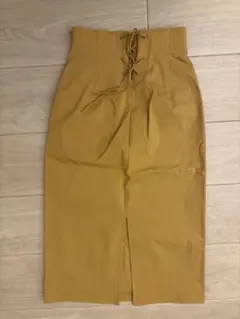 【美品】GU ジーユー　レースアップナローミディスカート　Sサイズ