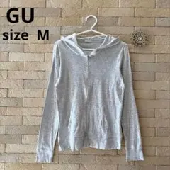 最終価格‼︎ 【GU】 薄手 ジップアップパーカー　ライトグレー　M綿97％