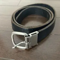 黒レザーベルト 金属バックル付き　学生用