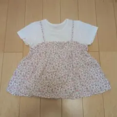 フラワープリント チュニック 半袖