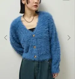 新品　レディース　ニット　 シャギー　カーディガン Vネック　送料無料