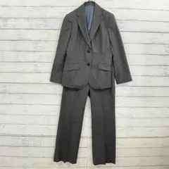 Jプレス REDA生地 ストライプ パンツスーツ 13 L グレー ジェイプレス