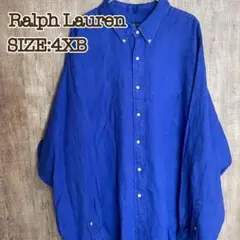 Ralph Lauren ラルフローレン BDリネンシャツ ブルー 4XB