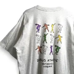 90s DISCUS 両面プリント Tシャツ 灰 M K54のサムネイル