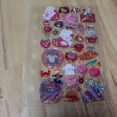 赤系　ぷっくりシール　ボンボンドロップ風シール　シール交換　おすそ分け