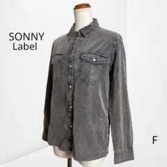 【サニーレーベル】コーデュロイ シャツ グレー 無地 カジュアル 長袖 フリー