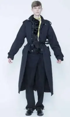 最終価格ランバン LANVIN 11AWルカ期 スーツ生地ウールダウンコート44
