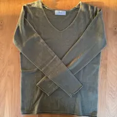 AZUL by moussy 薄手ニット カーキ Mサイズ