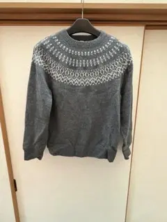ノルディック柄 グレー セーター ユニクロ