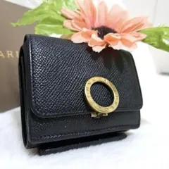 ✨極美品　icチップ搭載　新型✨ブルガリ　三つ折り　ロゴクリップ　ブラック　黒のサムネイル