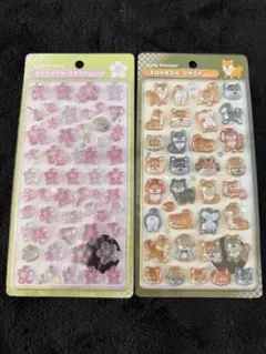 ♡ボンボンドロップシール　和柄　桜　柴犬