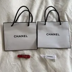 CHANEL ショップ袋 2枚セット リボン2本