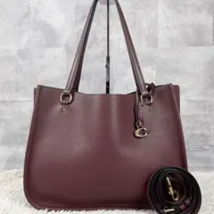 美品 コーチ レザー 2WAY ショルダーバッグ タイラー C金具 ボルドー