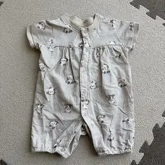 パンダ柄 ロンパース 半袖 前開き テータテート 50-60