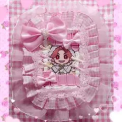 デコ硬質ケース トレカケース ピンク フリル リボン レースデコ 量産型 姫