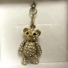 クリスタル風装飾 クマ型キーホルダー