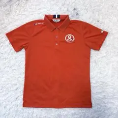 メンズゴルフウェアand per se ポロシャツ レッド ボーダー L タグ付