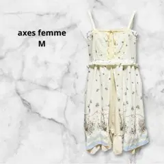axes femme うさぎ柄 キャミワンピース ジャンスカ M レース リボン