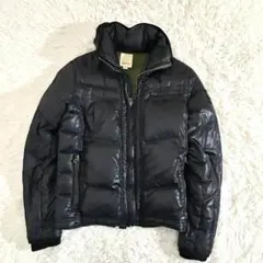 ディーゼル　ダウンジャケット濃紺　メンズ　M　フード付　メンズ　古着　インポート