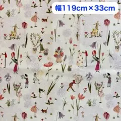 acufactumプリント生地 119cm×33cm【花とレディたち】綿100%