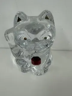 廃盤希少品【Baccarat】招き猫 クリア＆レッド 2体セット/箱あり | Mercari