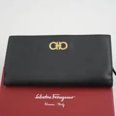 ✨Sランク・箱付き✨ Ferragamo 長財布 Wガンチーニ ガンチーニ 黒色