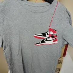 NIKE JORDAN Tシャツ グレー スニーカープリント