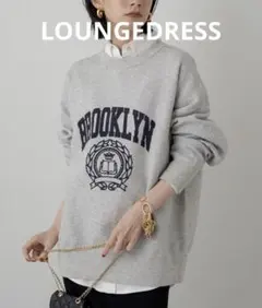定価1.6万【美品】LOUNGEDRESS ラウンジドレス ジャガードロゴニットのサムネイル