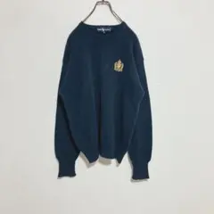 【ロゴ刺繍】RALPH LAUREN ラルフローレン　セーター　紺　レディースM