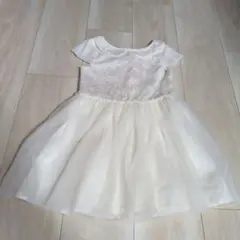 紫陽花様　Petit Bateau ホワイトフリルドレス 4ans/104cm