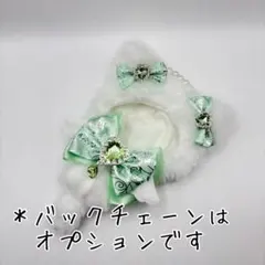 ぬい服　ちびぐるみ　10cm-12cmサイズ　ネコ耳　天使の羽　ライトグリーン