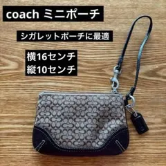 COACH コーチ ミニポーチ ブラウン 16×10cm 美品
