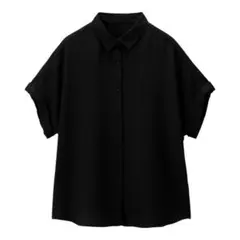 GU エアリーシャツ ブラック 半袖 Mサイズのサムネイル