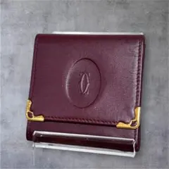 カルティエCartierマストライン ロゴエンボス レザーコインケース 小銭入