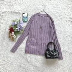 ルクールブラン カーディガン 長袖 38/M 洗える ウール混 冷房対策 着回しのサムネイル