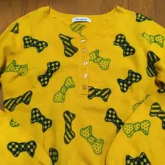 個性的でかわいい！テチチのリボンプリントニット　古着