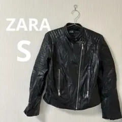 1点もの✨️ZARA 【S】ブラック 黒 ライダースジャケット アウター シンプル