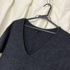FOREVER21 ダークグレー Vネックニット ワンピース　S