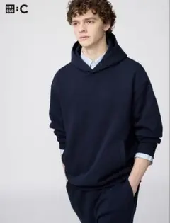 ユニクロC スウェットオーバーサイズプルパーカ　69 NAVY M 美品