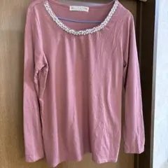 anyFANビーズ装飾付きピンク長袖Tシャツのサムネイル